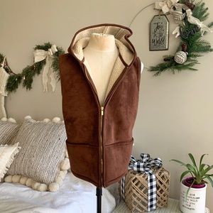 Lauren Ralph Lauren Suede Shearling Vest